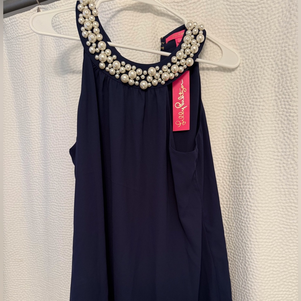 Lilly Pulitzer Navy Shawn tank blouse NWT